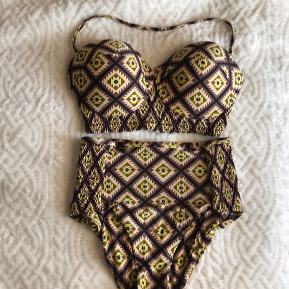 Tori Praver high waisted two piece Bathing suit
